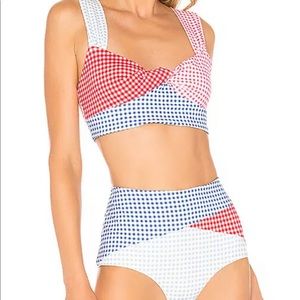 Red White and Blue Gingham Marysia Bikini